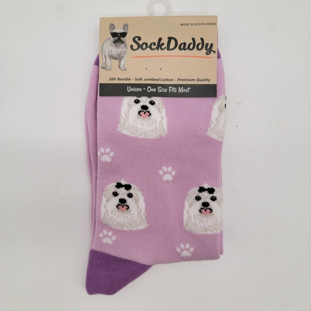 Sock Daddyb Maltese Novelty Dog Puppy Socks-Unisex One Size Fits Most Great Gift
